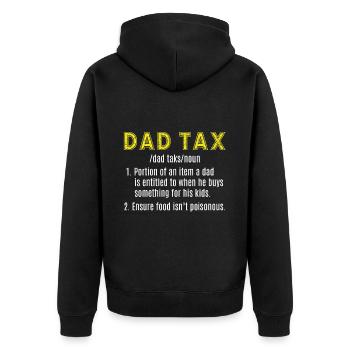 Papa Steuer Lustig Papa Steuer Definition Vatertag - Unisex Premium Bio Zip Hoodie - Schwarz - Hinten - Nico (187cm)