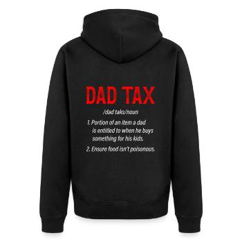 Papa Steuer Lustig Papa Steuer Definition Vatertag - Unisex Premium Bio Zip Hoodie - Schwarz - Hinten - Nico (187cm)