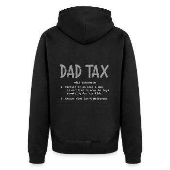 Papa Steuer Lustig Papa Steuer Definition Vatertag - Unisex Premium Bio Zip Hoodie - Schwarz - Hinten - Nico (187cm)