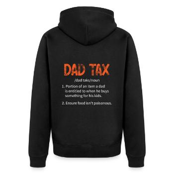Papa Steuer Lustig Papa Steuer Definition Vatertag - Unisex Premium Bio Zip Hoodie - Schwarz - Hinten - Nico (187cm)