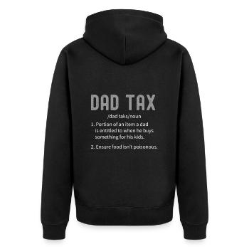 Papa Steuer Lustig Papa Steuer Definition Vatertag - Unisex Premium Bio Zip Hoodie - Schwarz - Hinten - Nico (187cm)