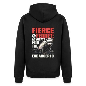 Endangered Species Black Footed Ferret Animal - Unisex Premium Organic Zip Hoodie - black - Back - Nico (187cm)