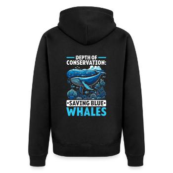 Gefährdete Arten Blauwal Tierrechte - Unisex Premium Bio Zip Hoodie - Schwarz - Hinten - Nico (187cm)