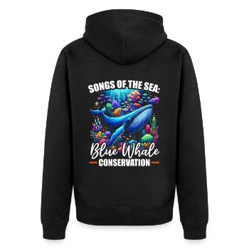 Gefährdete Arten Blauwal Tierrechte - Unisex Premium Bio Zip Hoodie - Schwarz - Hinten - Nico (187cm)