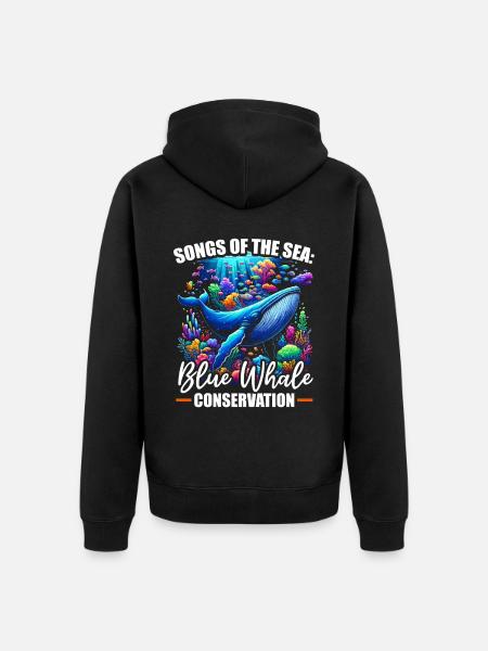 Endangered Species Blue Whale Animal Rights - Unisex Premium Organic Zip Hoodie - black