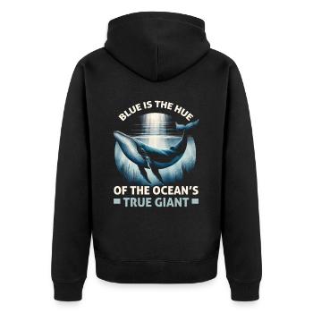 Gefährdete Arten Blauwal Tierrechte - Unisex Premium Bio Zip Hoodie - Schwarz - Hinten - Nico (187cm)