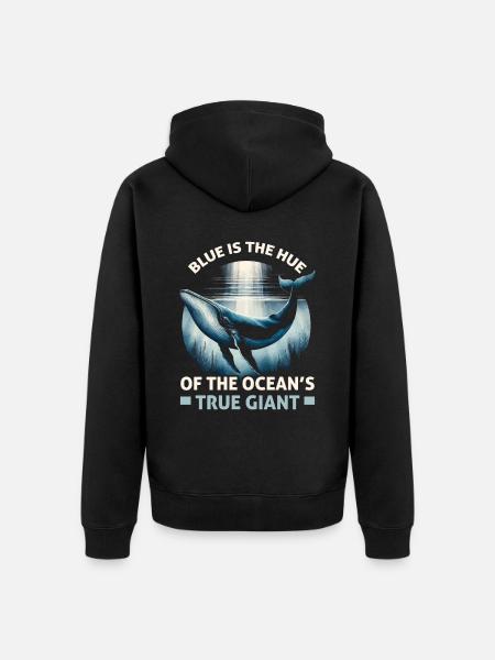 Gefährdete Arten Blauwal Tierrechte - Unisex Premium Bio Zip Hoodie - Schwarz