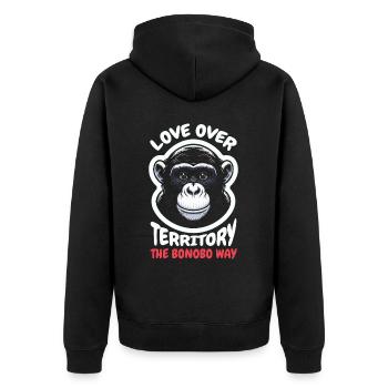 Endangered Species Bonobo Animal Rights Activist - Unisex Premium Organic Zip Hoodie - black - Back - Nico (187cm)