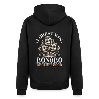 Espèce en voie de disparition, bonobo, militant des droits des animaux - Veste à capuche bio Premium Unisexe - noir - Dos - Nico (187cm)