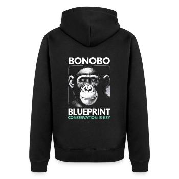 Endangered Species Bonobo Animal Rights Activist - Unisex Premium Organic Zip Hoodie - black - Back - Nico (187cm)