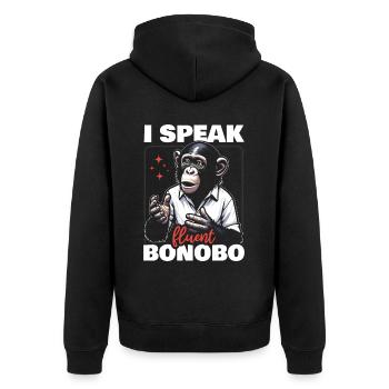 Endangered Species Bonobo Animal Rights Activist - Unisex Premium Organic Zip Hoodie - black - Back - Nico (187cm)
