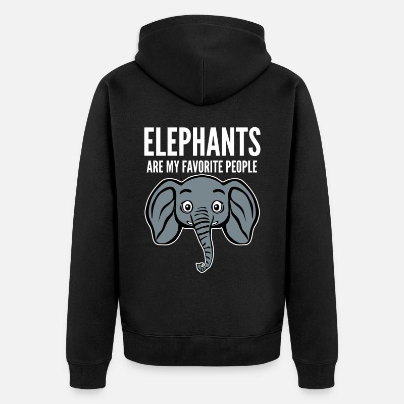 Éléphant Éléphants - Veste à capuche bio Premium Unisexe - noir
