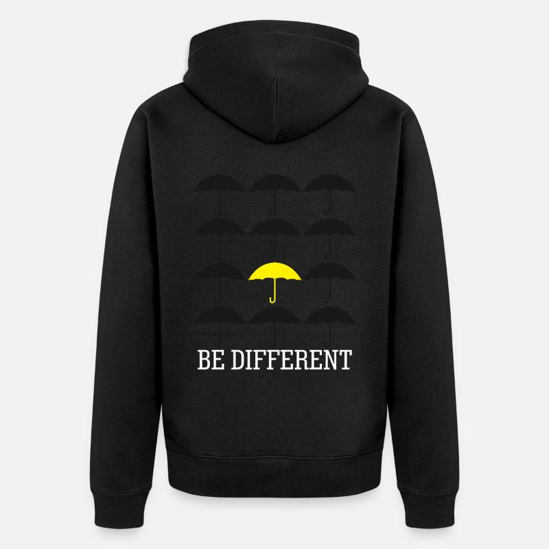 Yellow Umbrella Be different Umbrellas - Unisex Premium Bio Zip Hoodie - Schwarz
