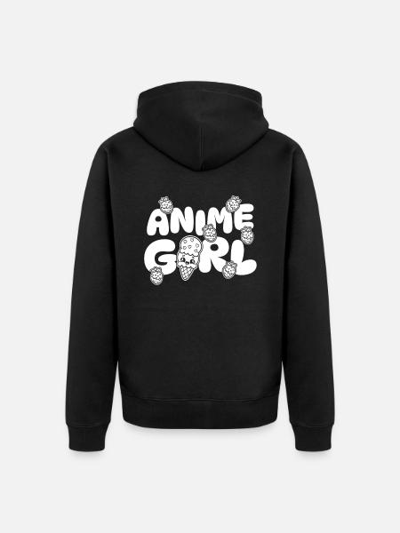 Anime Manga Anime Fille - Veste à capuche bio Premium Unisexe - noir