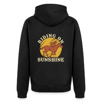 Horse Equestrian Summer - Unisex Premium Organic Zip Hoodie - black - Back - Nico (187cm)