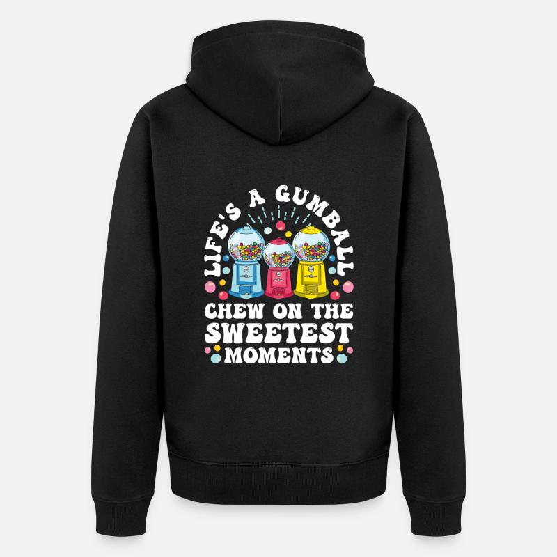 Machine à chewing-gum drôle - Veste à capuche bio Premium Unisexe - noir