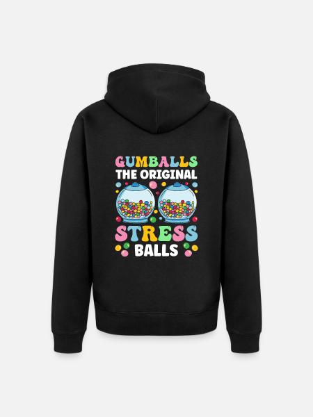 Funny chewing gum machine - Unisex Premium Organic Zip Hoodie - black