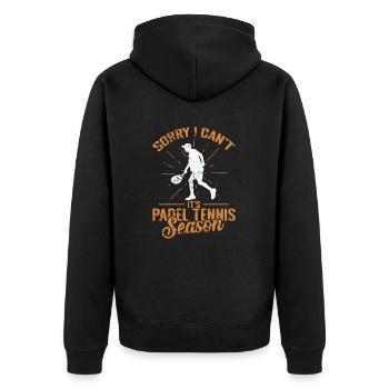 Désolé, je ne peux pas, c’est la saison de padel - Veste à capuche bio Premium Unisexe - noir - Dos - Nico (187cm)