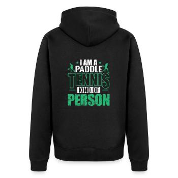 I am a Paddle Tennis Kind of Person - Unisex Premium Organic Zip Hoodie - black - Back - Nico (187cm)