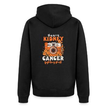 Tenue de lutte contre le cancer du rein - Veste à capuche bio Premium Unisexe - noir - Dos - Nico (187cm)