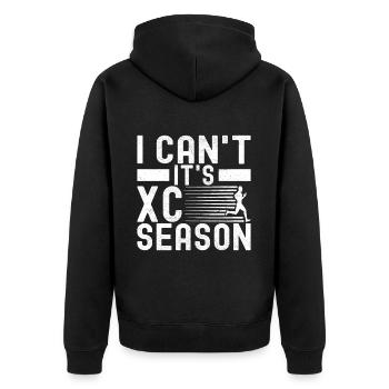 XC Running Lauf Läufer Cross Country - Unisex Premium Bio Zip Hoodie - Schwarz - Hinten - Nico (187cm)
