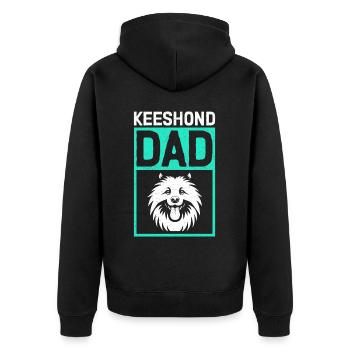 Keeshond papa Wolfspitz chien papa cadeau - Veste à capuche bio Premium Unisexe - noir - Dos - Nico (187cm)