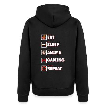 Anime Gaming Otaku Manga Kawaii Japan - Unisex Premium Organic Zip Hoodie - black - Back - Nico (187cm)