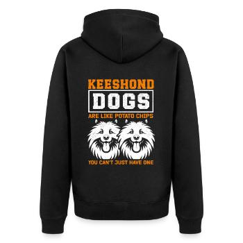 Keeshond Wolfspitz chien chien propriétaire cadeau - Veste à capuche bio Premium Unisexe - noir - Dos - Nico (187cm)