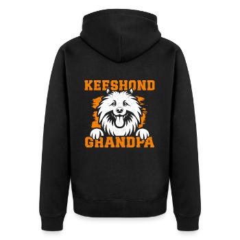 Keeshond grand-père Wolfspitz chien papa cadeau - Veste à capuche bio Premium Unisexe - noir - Dos - Nico (187cm)
