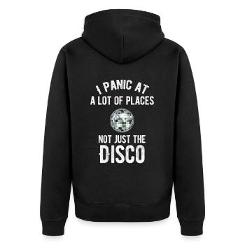 This Is My Disco Costume Groovy Vintage Jukebox - Unisex Premium Organic Zip Hoodie - black - Back - Nico (187cm)