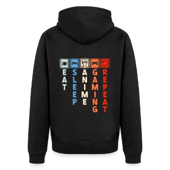 Anime Gaming Otaku Manga Kawaii Japan - Unisex Premium Organic Zip Hoodie - black - Back - Nico (187cm)