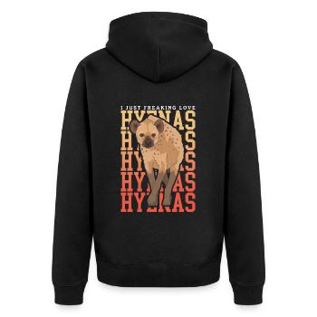 Hyène hyène tacheté hyène cadeau - Veste à capuche bio Premium Unisexe - noir - Dos - Nico (187cm)