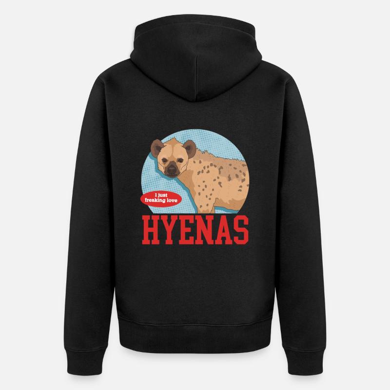 Hyäne Tüpfelhyäne Hyänen Geschenk - Unisex Premium Bio Zip Hoodie - Schwarz
