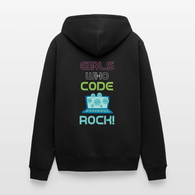 Mädels, Die Programmieren, Rocken! Programmierer, Unisex Premium Bio Zip Hoodie
