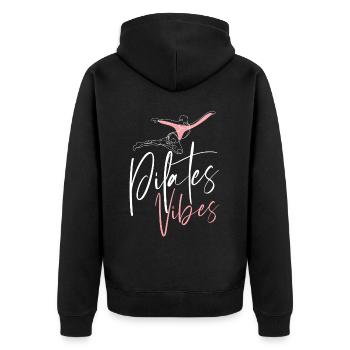 Pilates Instructor Teacher Pilates - Unisex Premium Bio Zip Hoodie - Schwarz - Hinten - Nico (187cm)