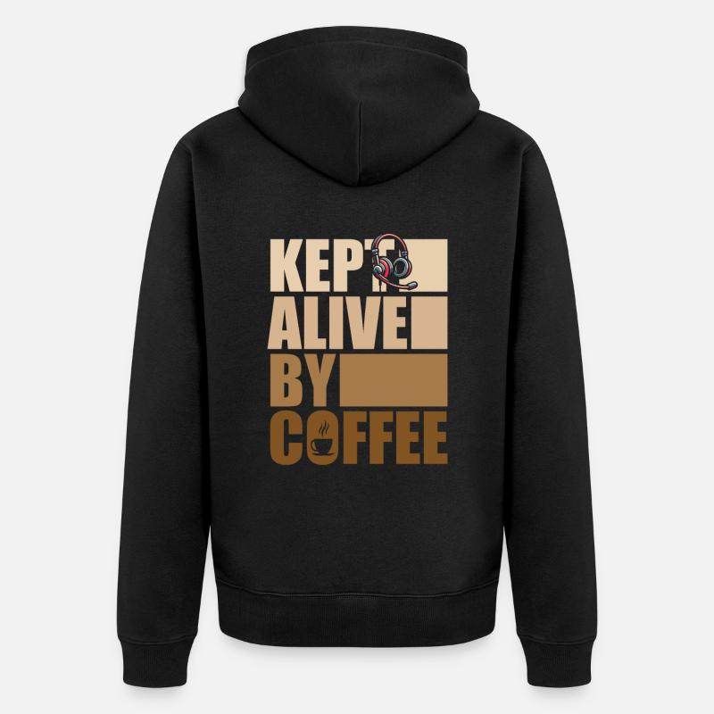 Notruf Leitstelle Einsatzzentrale - Unisex Premium Bio Zip Hoodie - Schwarz