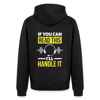 Emergency Call Control Center Operations Center - Unisex Premium Organic Zip Hoodie - black - Back - Nico (187cm)