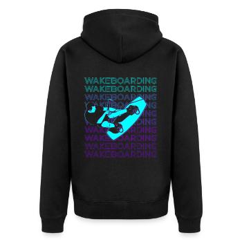 Wakeboarding Wakeboard Wakeboarder Retro - Unisex Premium Organic Zip Hoodie - black - Back - Nico (187cm)