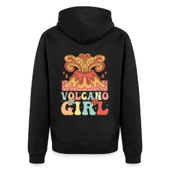 Volcano Girl Géologue de lave - Veste à capuche bio Premium Unisexe - noir - Dos - Nico (187cm)