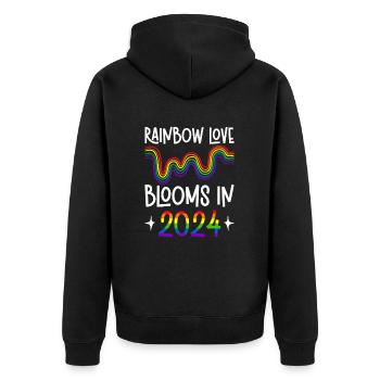 Gay Pride 2024 Wedding Gay Marriage - Unisex Premium Organic Zip Hoodie - black - Back - Nico (187cm)