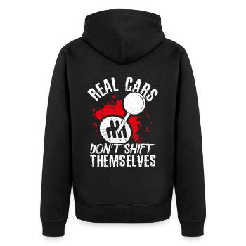 Tuning Autoliebhaber Reparieren Autos Mechaniker E - Unisex Premium Bio Zip Hoodie - Schwarz - Hinten - Nico (187cm)