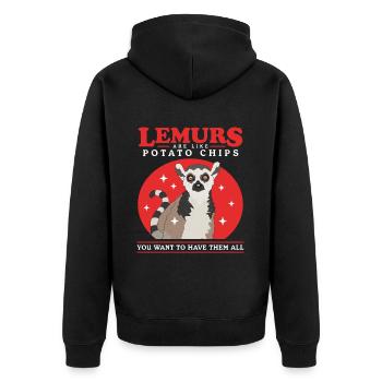 Lémurien à queue annelée lémurien cadeau - Veste à capuche bio Premium Unisexe - noir - Dos - Nico (187cm)