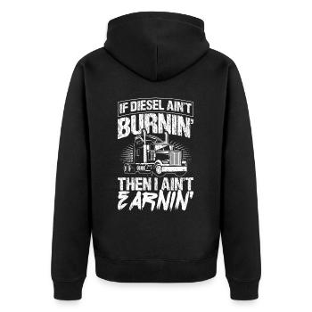 Truck Diesel Highway Best Job Money Truck Driver L - Unisex Premium Organic Zip Hoodie - black - Back - Nico (187cm)