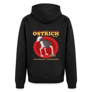 Strauß Vogel Straußenliebhaber Strauße Geschenk - Unisex Premium Bio Zip Hoodie - Schwarz - Hinten - Nico (187cm)