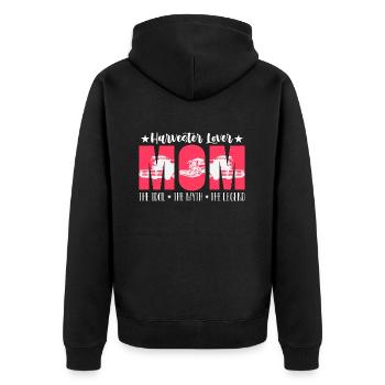 Harvester Lover Mom The Idol Loves Farming Life - Unisex Premium Bio Zip Hoodie - Schwarz - Hinten - Nico (187cm)