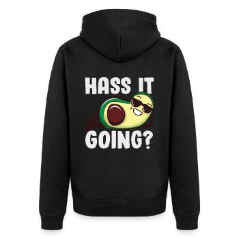 Avocat Guacamole Vegan Cadeau - Veste à capuche bio Premium Unisexe - noir - Dos - Nico (187cm)