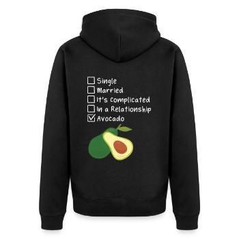 Avocado Guacamole Vegan Geschenk - Unisex Premium Bio Zip Hoodie - Schwarz - Hinten - Nico (187cm)