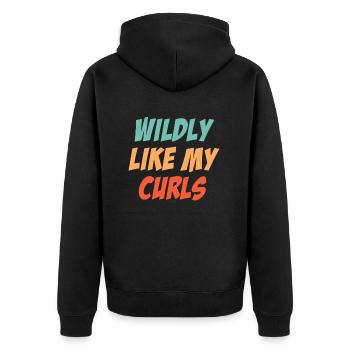 Wild Wie Meine Locken Lustige Lockige Haare - Unisex Premium Bio Zip Hoodie - Schwarz - Hinten - Nico (187cm)