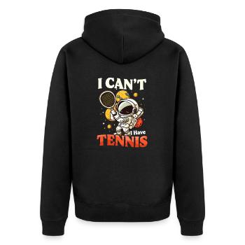 Tennisspieler kann kein Tennis haben - Unisex Premium Bio Zip Hoodie - Schwarz - Hinten - Nico (187cm)