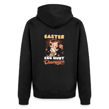 Champion de la chasse aux œufs de Pâques de volley-ball - Veste à capuche bio Premium Unisexe - noir - Dos - Nico (187cm)